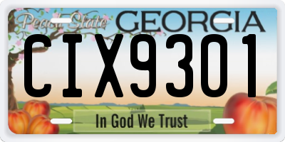 GA license plate CIX9301