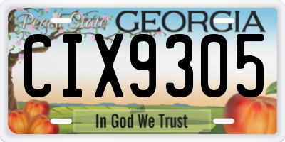 GA license plate CIX9305