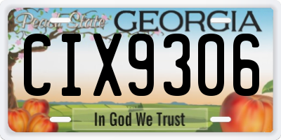 GA license plate CIX9306