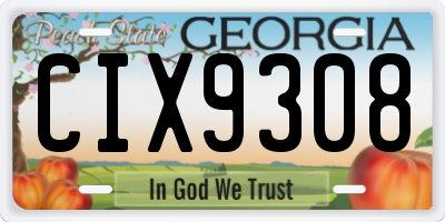 GA license plate CIX9308