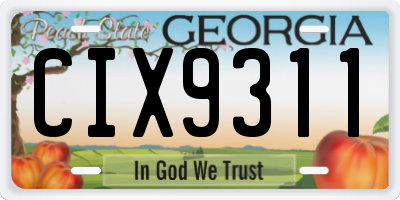 GA license plate CIX9311