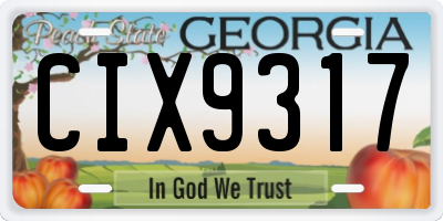 GA license plate CIX9317
