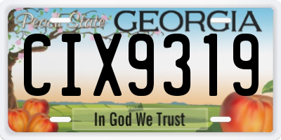 GA license plate CIX9319