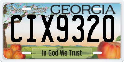 GA license plate CIX9320