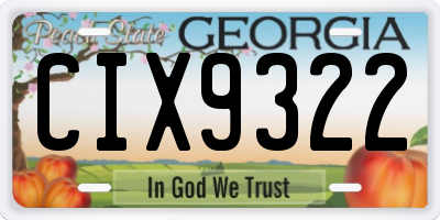 GA license plate CIX9322