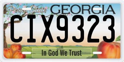 GA license plate CIX9323