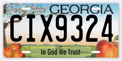 GA license plate CIX9324