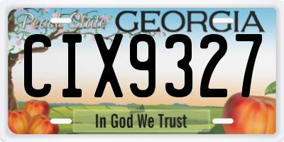 GA license plate CIX9327