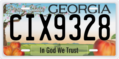 GA license plate CIX9328