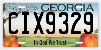 GA license plate CIX9329