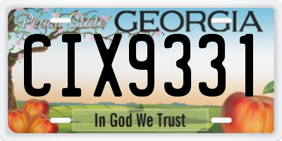 GA license plate CIX9331