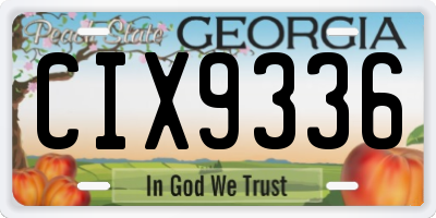 GA license plate CIX9336