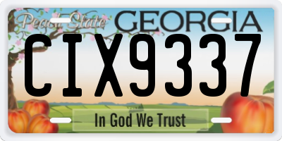 GA license plate CIX9337