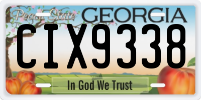 GA license plate CIX9338
