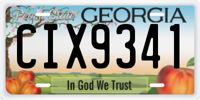 GA license plate CIX9341