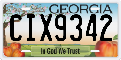GA license plate CIX9342