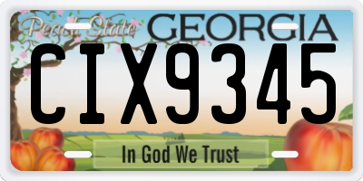 GA license plate CIX9345
