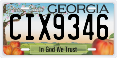 GA license plate CIX9346