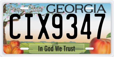 GA license plate CIX9347