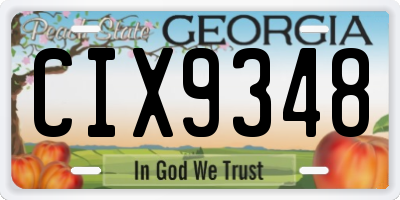 GA license plate CIX9348