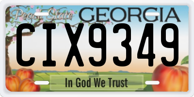 GA license plate CIX9349