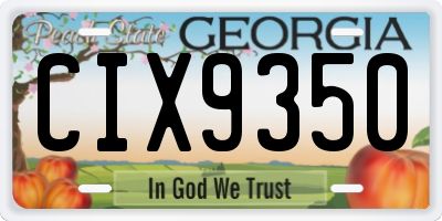 GA license plate CIX9350