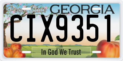 GA license plate CIX9351