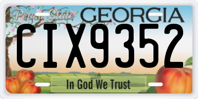 GA license plate CIX9352