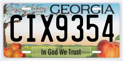 GA license plate CIX9354