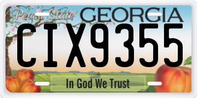 GA license plate CIX9355