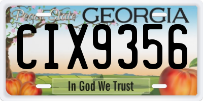 GA license plate CIX9356