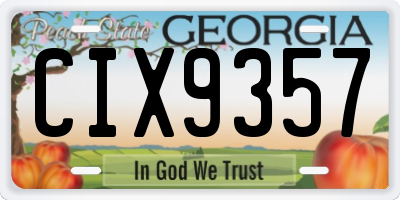 GA license plate CIX9357