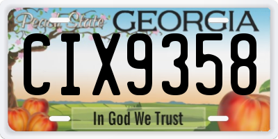 GA license plate CIX9358