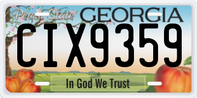 GA license plate CIX9359