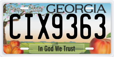 GA license plate CIX9363