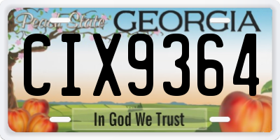 GA license plate CIX9364