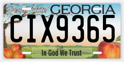 GA license plate CIX9365