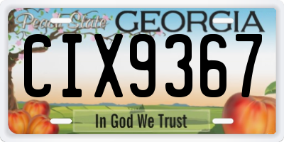 GA license plate CIX9367