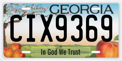 GA license plate CIX9369