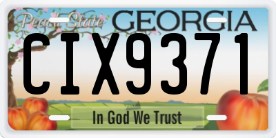 GA license plate CIX9371