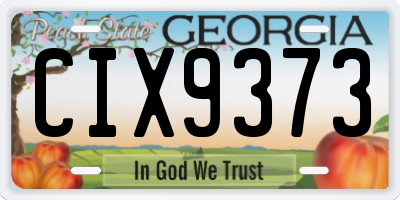 GA license plate CIX9373