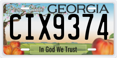 GA license plate CIX9374