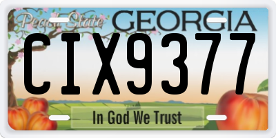 GA license plate CIX9377