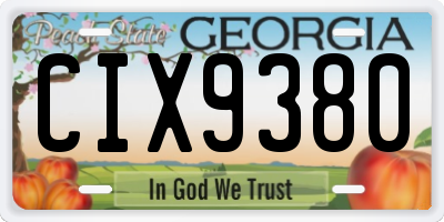 GA license plate CIX9380