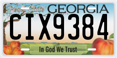 GA license plate CIX9384
