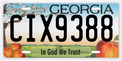 GA license plate CIX9388