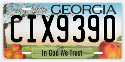 GA license plate CIX9390