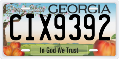 GA license plate CIX9392