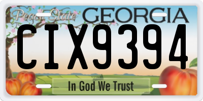 GA license plate CIX9394