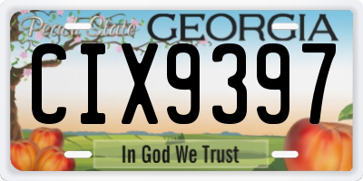 GA license plate CIX9397